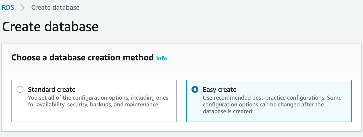 1.3 Create a VPC and add an RDS Aurora cluster